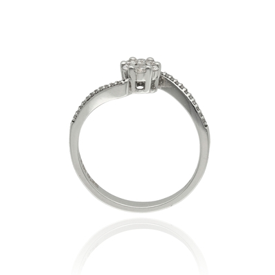 Fehér arany gyűrű 52-es méret (B21870)